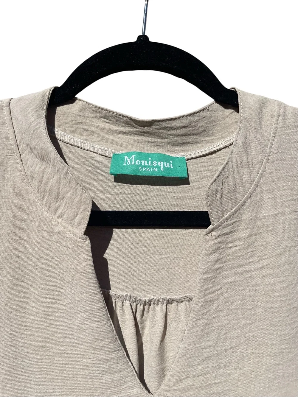 Monisqui Size M Textured Sleeveless Mandarin Collar Top Made in Italy - Picture 4 of 9